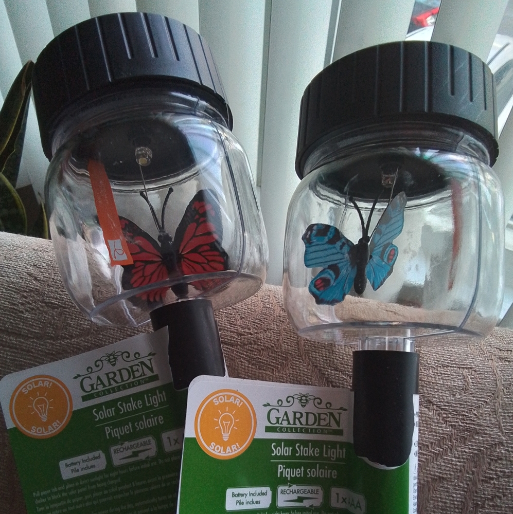 Garden Collection Solar Stake Lights with Butterfly Design